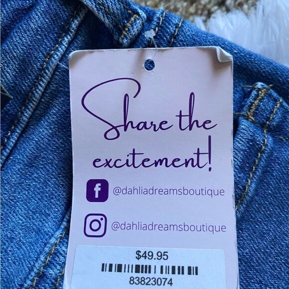 Nina Rossi Jeans Super High Rise Flare Long New Distressed Women’s Size 7 - Picture 8 of 10